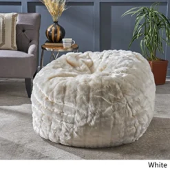Christopher Knight Home Laraine Furry Glam White Faux Fur 3 Ft. Bean Bag, Small -Amazon Basics Furniture Shop 51dWrTDQFfL
