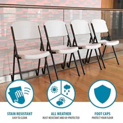 Lifetime 22804 Classic Commercial Folding Chair, White Granite, 1-pack -Amazon Basics Furniture Shop 51ddXHEVHVL