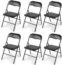 LAZYMOON 6-Pack Plastic Folding Chairs Wedding Banquet Seat Premium Party Event Chair Black -Amazon Basics Furniture Shop 51diRya8gTL. AC