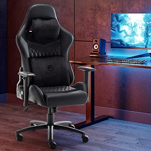 Resiova Gaming Chair Computer Office Gamer Chair With Lumbar Rest And Headrest Support,350lb Weight Capacity Metal Base Racing Style Pu Leather Ergonomic Desk Pc Chair… 2 Resiova Gaming Chair Computer Office Gamer Chair With Lumbar Rest And Headrest Support,350lb Weight Capacity Metal Base Racing Style Pu Leather Ergonomic Desk Pc Chair… - Image 2