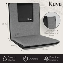 Kuya Japanese Floor Chair With Back Support - Premium Floor Seating For Adults & Kids - Meditation Cushion W/Adjustable Fully Folding Backrest & Premium Linen Washable Cover - Easy Clean Nylon Bottom 9 Kuya Japanese Floor Chair With Back Support - Premium Floor Seating For Adults & Kids - Meditation Cushion W/Adjustable Fully Folding Backrest & Premium Linen Washable Cover - Easy Clean Nylon Bottom -Amazon Basics Furniture Shop 51fM2iyyiGL