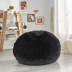 Christopher Knight Home Schley 5 Foot Bean Bag - Short Faux Fur - Black, Small