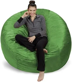 Sofa Sack - Plush Ultra Soft Bean Bags Chairs For Kids, Teens, Adults - Memory Foam Beanless Bag Chair With Microsuede Cover - Foam Filled Furniture For Dorm Room - Black 6' -Amazon Basics Furniture Shop 51fxkJ8tycL. AC