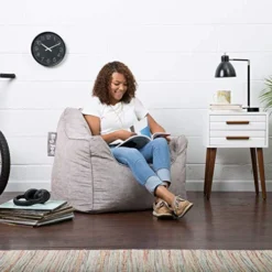 Big Joe Hug Bean Bag Chair, Gray Hyde, 3ft & Milano Bean Bag Chair, Gray Plush, 2.5ft 11 Big Joe Hug Bean Bag Chair, Gray Hyde, 3ft & Milano Bean Bag Chair, Gray Plush, 2.5ft -Amazon Basics Furniture Shop 51gXXw2wAoL