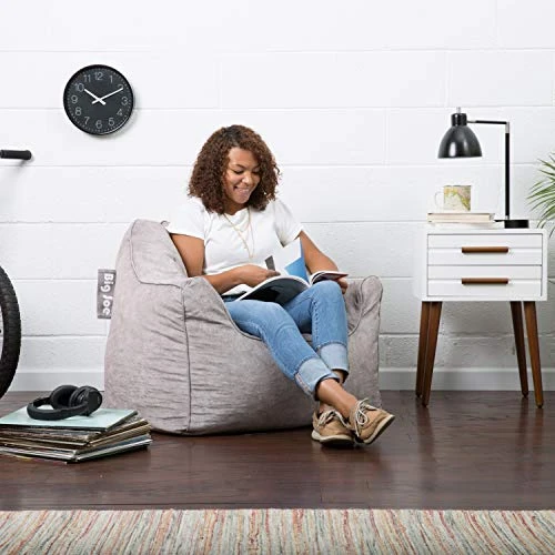 Big Joe Hug Bean Bag Chair, Gray Hyde, 3ft & Milano Bean Bag Chair, Gray Plush, 2.5ft 3 Big Joe Hug Bean Bag Chair, Gray Hyde, 3ft & Milano Bean Bag Chair, Gray Plush, 2.5ft - Image 3