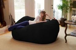 Chill Sack Bean Bag Chair: Huge 6' Memory Foam Furniture Bag And Large Lounger - Big Sofa With Soft Micro Fiber Cover - Black -Amazon Basics Furniture Shop 51hEwhkfZtL