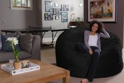 Sofa Sack - Plush Ultra Soft Bean Bags Chairs For Kids, Teens, Adults - Memory Foam Beanless Bag Chair With Microsuede Cover - Foam Filled Furniture For Dorm Room - Black 6' -Amazon Basics Furniture Shop 51ha2vRq9eL