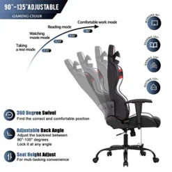 Gaming Chair Massage Office Chair Racing Computer Chair With Lumbar Support Headrest Armrest Task Rolling Swivel Ergonomic PU Leather Adjustable Desk Chair For Adults Gamer(Black) -Amazon Basics Furniture Shop 51hkL5au8kL