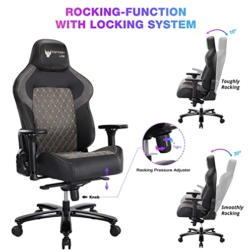 VON RACER Big And Tall Gaming Chair 440lb Gamer Chair With Gel Cold Cure Foam Lumbar Big And Tall Office Chair 4d Adjustable Arms Heavy Duty Metal Base Computer Chair For Gamers Office Workers 5 VON RACER Big And Tall Gaming Chair 440lb Gamer Chair With Gel Cold Cure Foam Lumbar Big And Tall Office Chair 4d Adjustable Arms Heavy Duty Metal Base Computer Chair For Gamers Office Workers - Image 5