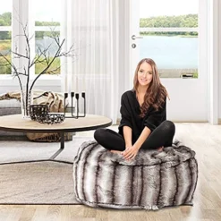 Dporticus Bean Bag Chair, Memory Foam Filling Sofa With Furry Fur Plush Cover, For Adults And Kids 3 Ft, Crepe Print 9 Dporticus Bean Bag Chair, Memory Foam Filling Sofa With Furry Fur Plush Cover, For Adults And Kids 3 Ft, Crepe Print -Amazon Basics Furniture Shop 51hyzZ1j9jL