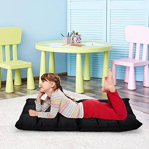 Giantex Floor Sofa Chair Video Gaming Chair With 14 Adjustable Position, Padded Back Support Floor Cushioned Seat, Folding Lazy Chair For Meditation, Reading, Watching, Living Room Recliner(Black) 2 Giantex Floor Sofa Chair Video Gaming Chair With 14 Adjustable Position, Padded Back Support Floor Cushioned Seat, Folding Lazy Chair For Meditation, Reading, Watching, Living Room Recliner(Black) - Image 2