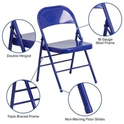Flash Furniture Metal Folding Chairs, 2 Pack, Cobalt Blue 7 Flash Furniture Metal Folding Chairs, 2 Pack, Cobalt Blue -Amazon Basics Furniture Shop 51iili60CgL