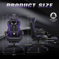 Purple Gaming Chair, Reclining Computer Chair With Footrest, High Back Gamer Chair With Massage, Large Computer Gaming Chair, Racing Style Desk Chair For Gaming, Big And Tall Gaming Chairs For Adults 15 Purple Gaming Chair, Reclining Computer Chair With Footrest, High Back Gamer Chair With Massage, Large Computer Gaming Chair, Racing Style Desk Chair For Gaming, Big And Tall Gaming Chairs For Adults -Amazon Basics Furniture Shop 51j1cZzSDLL