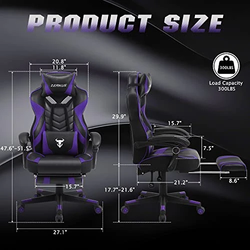 Purple Gaming Chair, Reclining Computer Chair With Footrest, High Back Gamer Chair With Massage, Large Computer Gaming Chair, Racing Style Desk Chair For Gaming, Big And Tall Gaming Chairs For Adults 5 Purple Gaming Chair, Reclining Computer Chair With Footrest, High Back Gamer Chair With Massage, Large Computer Gaming Chair, Racing Style Desk Chair For Gaming, Big And Tall Gaming Chairs For Adults - Image 5