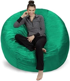 Sofa Sack - Plush Ultra Soft Bean Bags Chairs For Kids, Teens, Adults - Memory Foam Beanless Bag Chair With Microsuede Cover - Foam Filled Furniture For Dorm Room - Black 6' -Amazon Basics Furniture Shop 51jkgx53WkL. AC