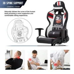 Gaming Chair Massage Office Chair Racing Computer Chair With Lumbar Support Headrest Armrest Task Rolling Swivel Ergonomic PU Leather Adjustable Desk Chair For Adults Gamer(Black) -Amazon Basics Furniture Shop 51kprdgHHYL