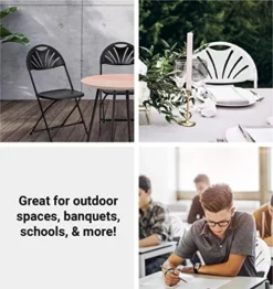 TentandTable Fan Back Heavy Duty Stackable Folding Chairs | White | 300-Pound Capacity | For Events, Banquets, Parties, And Weddings | 8 Pack -Amazon Basics Furniture Shop 51l8U4sbcAL