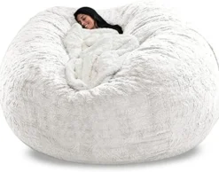 Kgitpve Bean Bag Chair Cover (No Filler,Cover Only) PV Velvet Bean Bag Chairs, Big Round Comfy Bean Bag Bed Lazy Sofa Bed Cover (4ft, White) 26 Kgitpve Bean Bag Chair Cover (No Filler,Cover Only) PV Velvet Bean Bag Chairs, Big Round Comfy Bean Bag Bed Lazy Sofa Bed Cover (4ft, White) -Amazon Basics Furniture Shop 51l97BBHf7L. AC 1