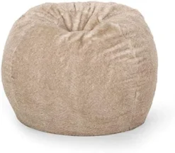 Christopher Knight Home Glendon Modern 3 Foot Faux Fur Bean Bag Cover (Only Skin), Black And White -Amazon Basics Furniture Shop 51lUEKqFpKL. AC