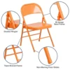Flash Furniture 4 Pack HERCULES COLORBURST Series Orange Marmalade Triple Braced & Double Hinged Metal Folding Chair