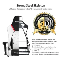 AKRacing Masters Series Premium Gaming Chair With High Backrest, Recliner, Swivel, Tilt, Rocker And Seat Height Adjustment Mechanisms With 5/10 Warranty