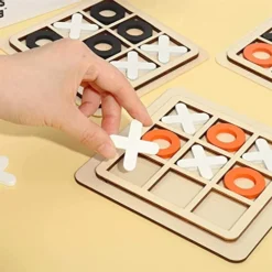 GENERIC WAVYS Tic Tac Toe Wooden Board Game Table Toy Player Room Decor Tables Family XOXO Decorative Pieces Classic Wood Game For Kids Fun Indoor Game Night Activity For Boys And Girls,Black And White -Amazon Basics Furniture Shop 51m0PzVko4L