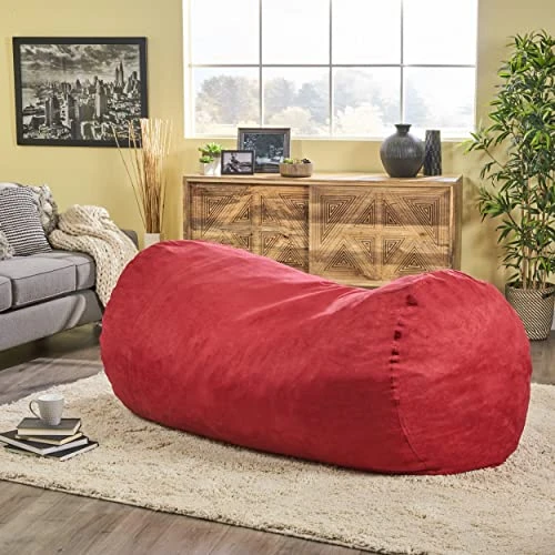 Christopher Knight Home CKH Suede Bean Bag, 8', Chinese Red 2 Christopher Knight Home CKH Suede Bean Bag, 8', Chinese Red - Image 2