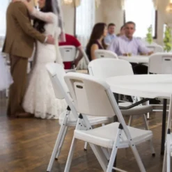 LIFETIME Commercial Grade Folding Chairs, 4 Pack, White Granite/White -Amazon Basics Furniture Shop 51nXxf461JL