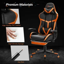 Goplus Gaming Chair, Massage Office Chair Computer Gaming Racing Chair, High Back PU Leather Adjustable Ergonomic Reclining PC Game Chair, Rolling Swivel Executive Chair With Footrest (Orange) 13 Goplus Gaming Chair, Massage Office Chair Computer Gaming Racing Chair, High Back PU Leather Adjustable Ergonomic Reclining PC Game Chair, Rolling Swivel Executive Chair With Footrest (Orange) -Amazon Basics Furniture Shop 51noEq262wL