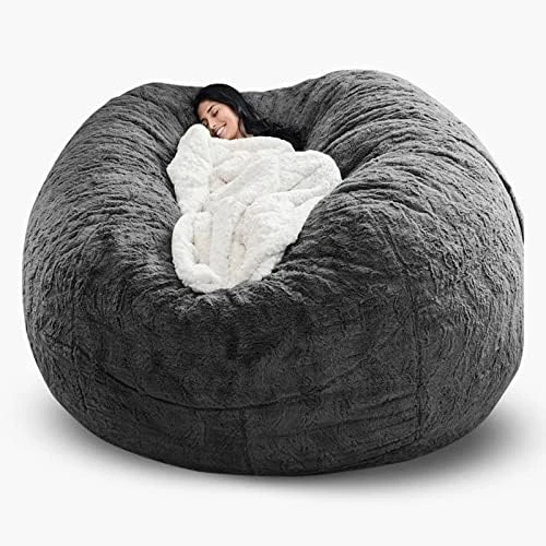 Kgitpve Bean Bag Chair Cover (No Filler,Cover Only) PV Velvet Bean Bag Chairs, Big Round Comfy Bean Bag Bed Lazy Sofa Bed Cover (4ft, White) 14 Kgitpve Bean Bag Chair Cover (No Filler,Cover Only) PV Velvet Bean Bag Chairs, Big Round Comfy Bean Bag Bed Lazy Sofa Bed Cover (4ft, White) - Image 14