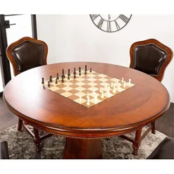 Bowery Hill 42" Round Wood Dining/Chess/Poker Table In Brown Cherry -Amazon Basics Furniture Shop 51oXpkGiRaL