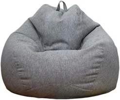 Stuffed Animal Storage Bean Bag Cover (No Filler) Extra Soft Beanbag Seat Chair Covers-100% Cotton Linen Memory Foam Beanbag Replacement Cover For Adults Kids Without Filling (black, 32-36 Inch) -Amazon Basics Furniture Shop 51oblO5QZKL. AC