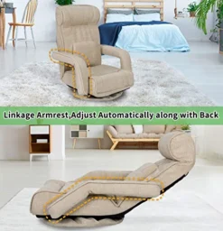 ORISTUS Swivel Gaming Floor Chair With Arms Back Support Adjustable Floor Sofa For Adults Teens Lazy Sofa Lounger Video Game Chair -Amazon Basics Furniture Shop 51oqMkfXBFL