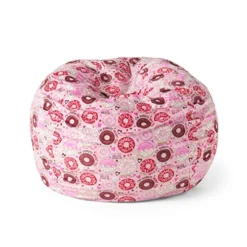 Christopher Knight Home Jerome Modern 3 Foot Fabric Bean Bag, Donut Print And Pink