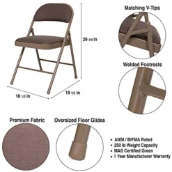 OEF Furnishings (4 Pack Fabric Upholstered Steel Folding Chair, Brown -Amazon Basics Furniture Shop 51pbkxakpzL
