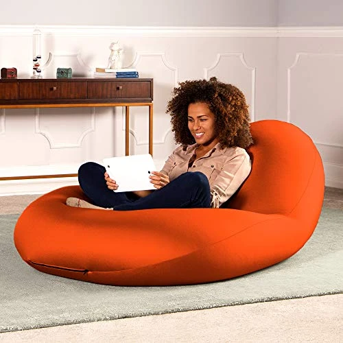 Jaxx Nimbus Spandex Bean Bag Chair For Adults-Furniture For Rec, Family Rooms And More, Large, Orange 3 Jaxx Nimbus Spandex Bean Bag Chair For Adults-Furniture For Rec, Family Rooms And More, Large, Orange - Image 3
