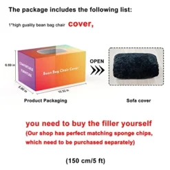 LapEasy Giant Bean Bag Chair Cover(Cover Only,No Filler),Oversized Round Soft Fluffy PV Velvet Washable Lazy Sofa Bean Bag Bed Cover For Adults, Living Room Bedroom Furniture Outside Cover(Black) -Amazon Basics Furniture Shop 51q0Ma0OrhL