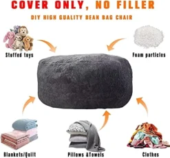 Kgitpve Bean Bag Chair Cover (No Filler,Cover Only) PV Velvet Bean Bag Chairs, Big Round Comfy Bean Bag Bed Lazy Sofa Bed Cover (4ft, White) 18 Kgitpve Bean Bag Chair Cover (No Filler,Cover Only) PV Velvet Bean Bag Chairs, Big Round Comfy Bean Bag Bed Lazy Sofa Bed Cover (4ft, White) -Amazon Basics Furniture Shop 51rWrRhkPWL