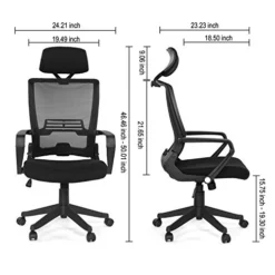 ErgoHQ ImpecGear Mesh Back/Fabric Seats W/Black Frame Easy Folding Fold Out Chairs (Kairo Black With Headrest) 17 ErgoHQ ImpecGear Mesh Back/Fabric Seats W/Black Frame Easy Folding Fold Out Chairs (Kairo Black With Headrest) -Amazon Basics Furniture Shop 51rdAPZbPRL