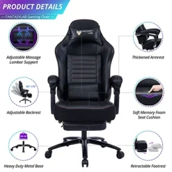 Fantasylab Racing Gaming Chair With Footrest Massage Computer Game Chair 400lb Reclining Gaming Chair Ergonomic Desk Chair Racing Recliner Chairs Leather Memory Foam Office Chair 13 Fantasylab Racing Gaming Chair With Footrest Massage Computer Game Chair 400lb Reclining Gaming Chair Ergonomic Desk Chair Racing Recliner Chairs Leather Memory Foam Office Chair -Amazon Basics Furniture Shop 51sD5AcUbhL