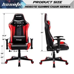 Hosote Ergonomic Gaming Chair For Adults, High Back Racing Computer Gaming Chair, E-Sports Gamer Chair, Big And Tall Video Gaming Chair, PU Leather Desk Chair Task Chair Office Chair(Red,Black) -Amazon Basics Furniture Shop 51soaXfI1cL