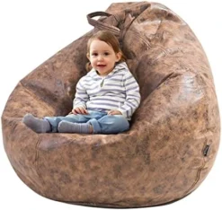 HUMMSE Bean Bag Chair Cover【with Inner Cover】 (No Filler) Plush Toys Storage XXXL(47 X 39) Inches Ultra Soft Leatherette | Washable | Water Resistant | Adult Size Zipper Recliner (Brown, Large) 16 HUMMSE Bean Bag Chair Cover【with Inner Cover】 (No Filler) Plush Toys Storage XXXL(47 X 39) Inches Ultra Soft Leatherette | Washable | Water Resistant | Adult Size Zipper Recliner (Brown, Large) -Amazon Basics Furniture Shop 51sq3ZltYYL. AC