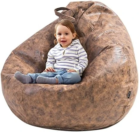 HUMMSE Bean Bag Chair Cover【with Inner Cover】 (No Filler) Plush Toys Storage XXXL(47 X 39) Inches Ultra Soft Leatherette | Washable | Water Resistant | Adult Size Zipper Recliner (Brown, Large) 8 HUMMSE Bean Bag Chair Cover【with Inner Cover】 (No Filler) Plush Toys Storage XXXL(47 X 39) Inches Ultra Soft Leatherette | Washable | Water Resistant | Adult Size Zipper Recliner (Brown, Large) - Image 8