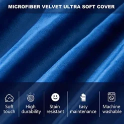 HABUTWAY Bean Bag Chair 3Ft Luxurious Velvet Ultra Soft Fur With High-Rebound Memory Foam Bean Bag Chairs For Adults Plush Lazy Sofa With Fluffy Removable Sponge 3'(Dark Blue) -Amazon Basics Furniture Shop 51vtAdNmthL