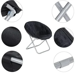 Nova Microdermabrasion Folding Faux Fur Saucer Chair Soft Plush Lounge Chair Moon Chair With Metal Frame For Bedroom, Living Room, Dorm Rooms, Apartments And Courtyard, Black 6 Nova Microdermabrasion Folding Faux Fur Saucer Chair Soft Plush Lounge Chair Moon Chair With Metal Frame For Bedroom, Living Room, Dorm Rooms, Apartments And Courtyard, Black -Amazon Basics Furniture Shop 51wiALlYn5S 1