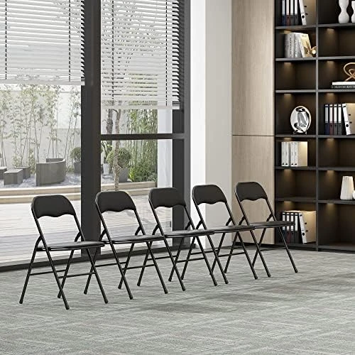 JAXPETY 10 Pack Plastic Folding Chair Foldable Chairs For Outdoor Indoor Commercial Events Wedding Party Chairs With Padded Seat, Black 9 JAXPETY 10 Pack Plastic Folding Chair Foldable Chairs For Outdoor Indoor Commercial Events Wedding Party Chairs With Padded Seat, Black - Image 9