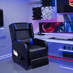 Vitesse Gaming Recliner Chair Racing Style Single Ergonomic Lounge Sofa Modern PU Leather Reclining Home Theater Seat For Living Gaming Room (Blue) -Amazon Basics Furniture Shop 51y0oRacZIL