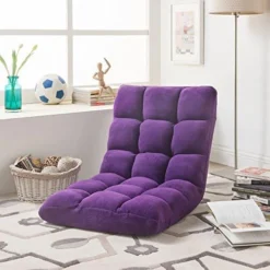 Loungie Super-Soft Folding Adjustable Floor Relaxing/Gaming Recliner Chair, Beige -Amazon Basics Furniture Shop 51y2AfufLQL. AC