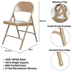 OEF Furnishings (4 Pack), Beige Heavy Duty Steel Folding Chair -Amazon Basics Furniture Shop 51yJFEc8mTL