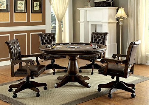 HOMES: Inside + Out IDF-GM347-T Citrine Poker Card Game Table, Brown 2 HOMES: Inside + Out IDF-GM347-T Citrine Poker Card Game Table, Brown - Image 2